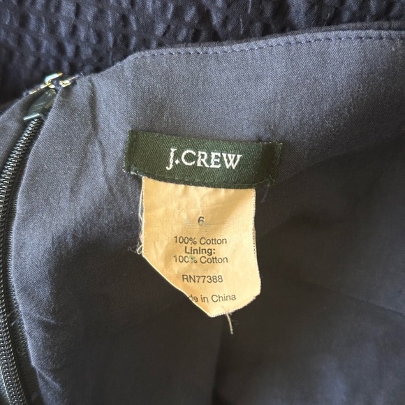 J.Crew 100% Cotton Navy Blue Halter Midi Dress Size 6 –Classic & Timeless Style - Picture 3 of 5